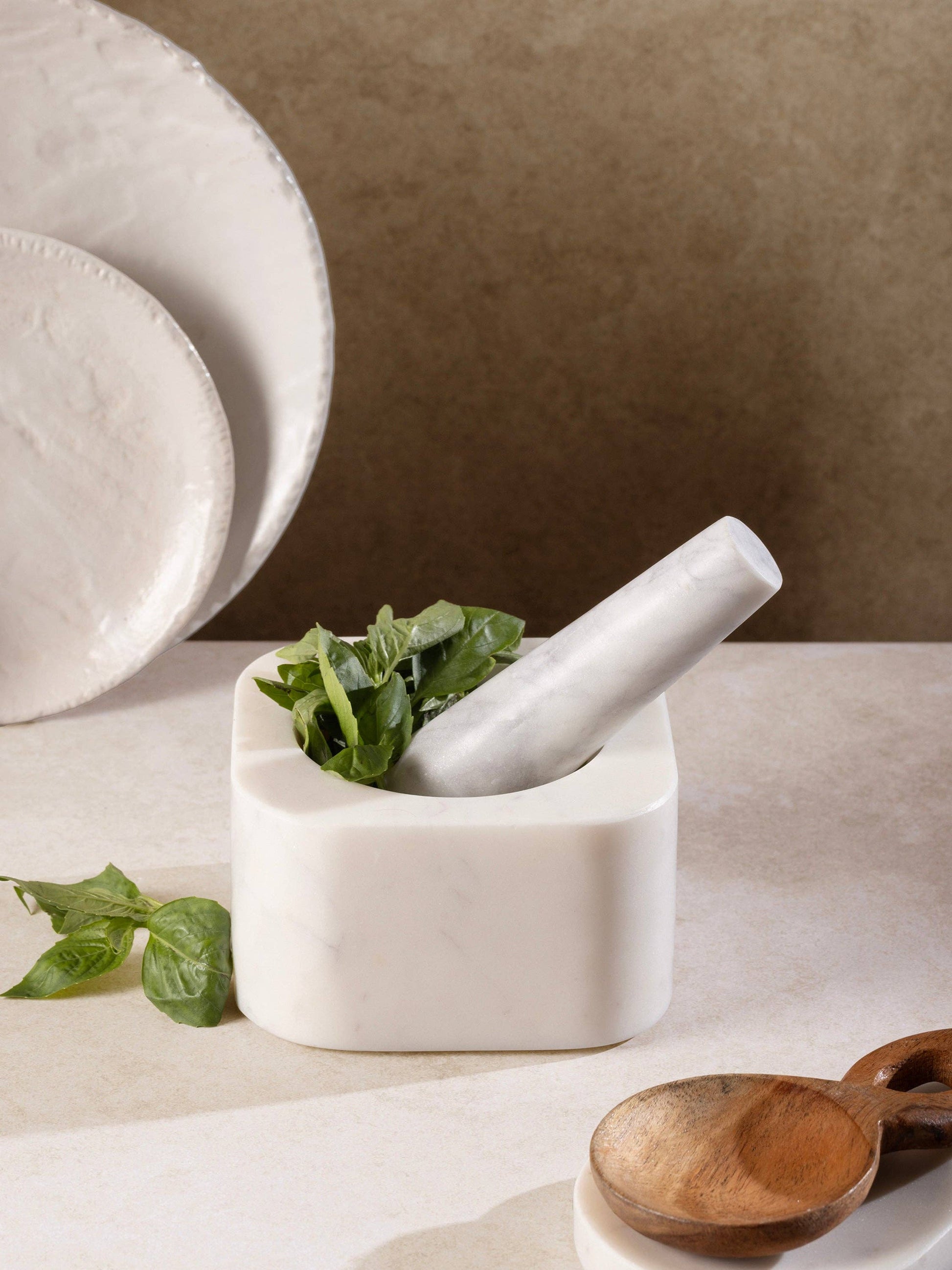 Noble Marble Mortar & Pestle Set GAURI KOHLI