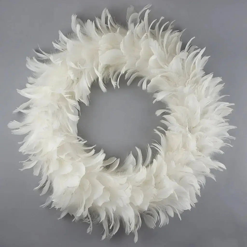 Goose Coquille Feather Wreath - White Zucker Feather Products