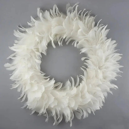Goose Coquille Feather Wreath - White Zucker Feather Products
