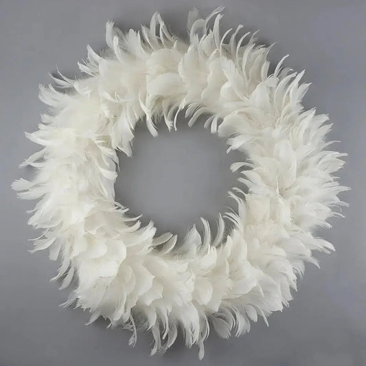 Goose Coquille Feather Wreath - White Zucker Feather Products