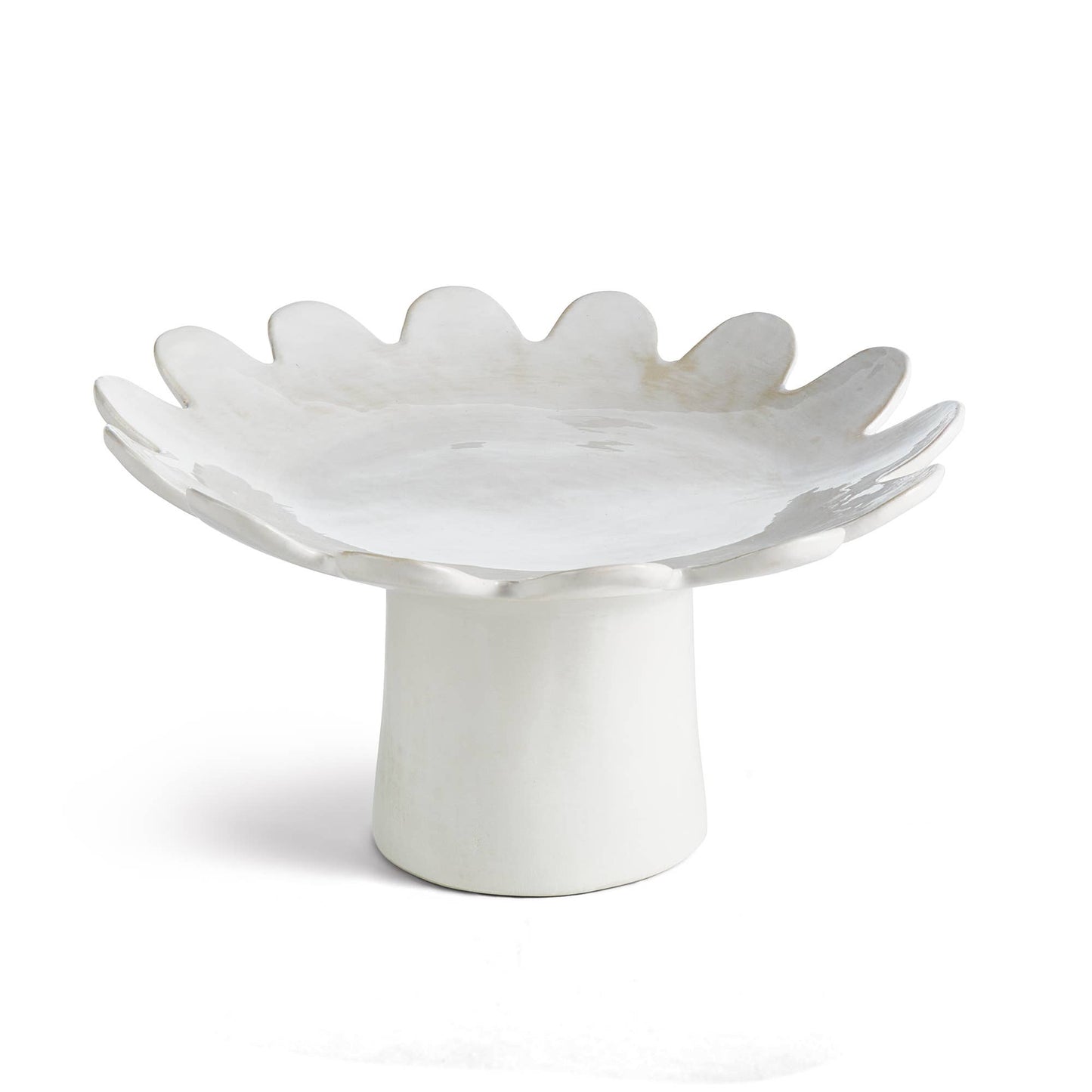 Maddie Pedestal Tray, White Napa Home & Garden
