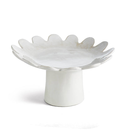 Maddie Pedestal Tray, White Napa Home & Garden