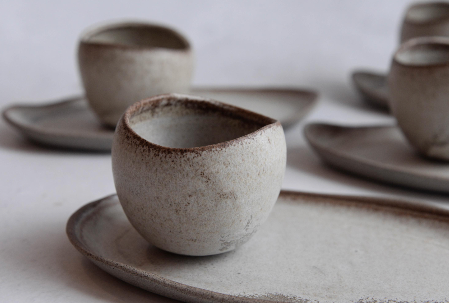 Earthling Collection SHELL cups — wheel thrown stoneware LAIMA CERAMICS (SIA Radosa Apvieniba Spares)