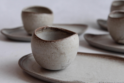 Earthling Collection SHELL cups — wheel thrown stoneware LAIMA CERAMICS (SIA Radosa Apvieniba Spares)