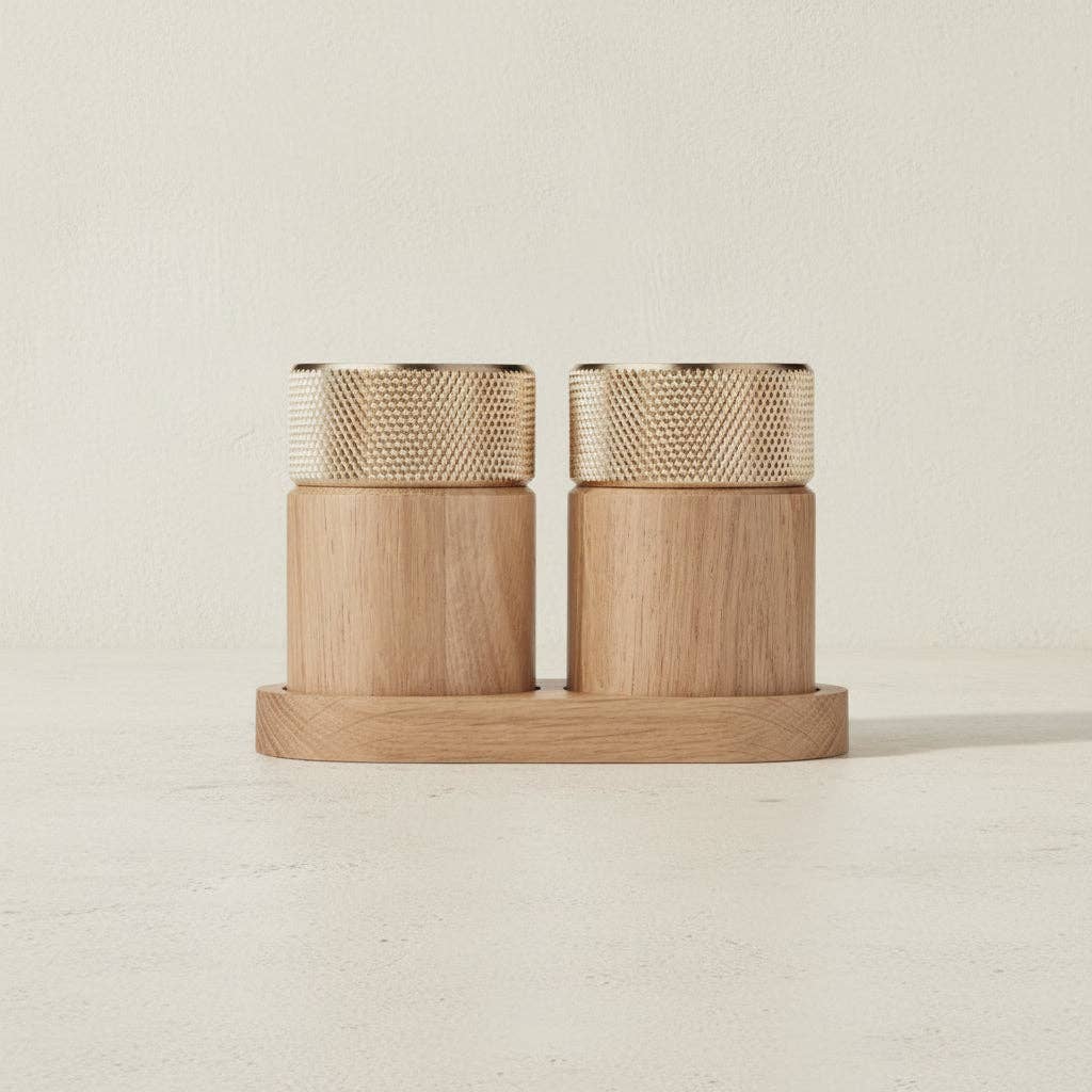 SINA salt & pepper mill set - oak/brass Studio Nordhaven