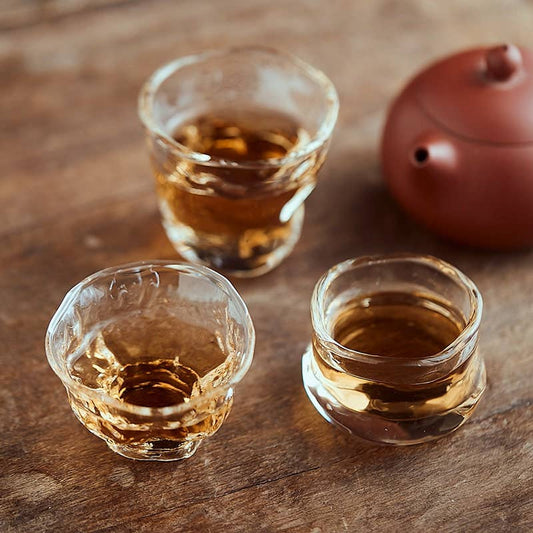 Gohobi Handmade Wabi Sabi Glass Tea Cup Gohobi （We cover U.S. import duties）