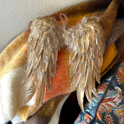 Metallic Feather Angel Wing Ornament Zucker Feather Products