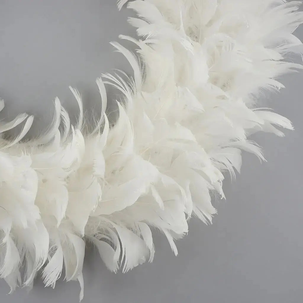 Goose Coquille Feather Wreath - White Zucker Feather Products