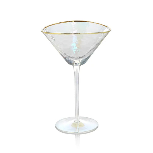 Aperitivo Triangular Martini Glass - Luster with Gold Rim Home Crush