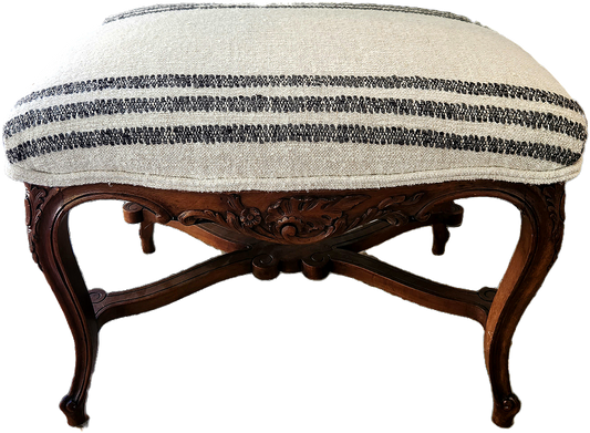 Antique French upholstered stool