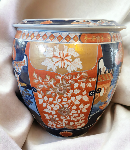 Pair of Japanese porcelain fishbowls