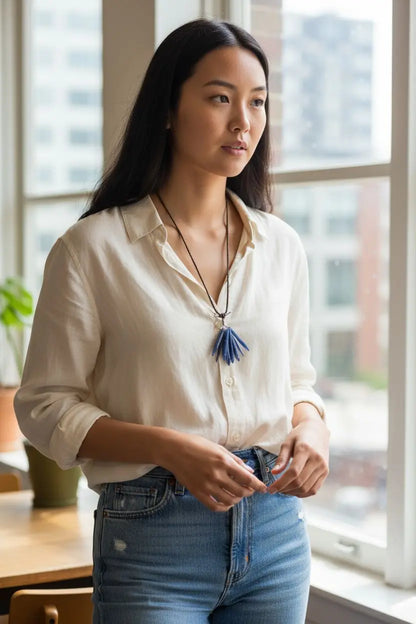 Natural Blue Kyanite Spike Necklace Home Crush