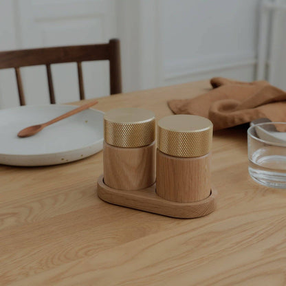 SINA salt & pepper mill set - oak/brass Studio Nordhaven