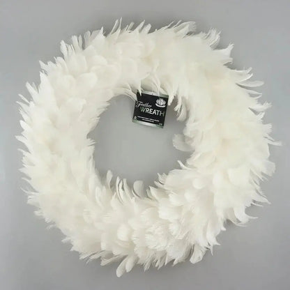 Goose Coquille Feather Wreath - White Zucker Feather Products