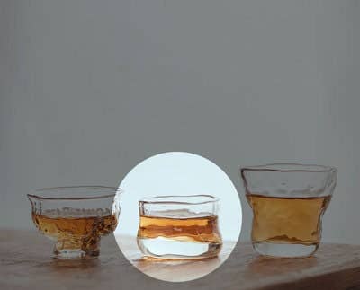 Gohobi Handmade Wabi Sabi Glass Tea Cup Gohobi （We cover U.S. import duties）