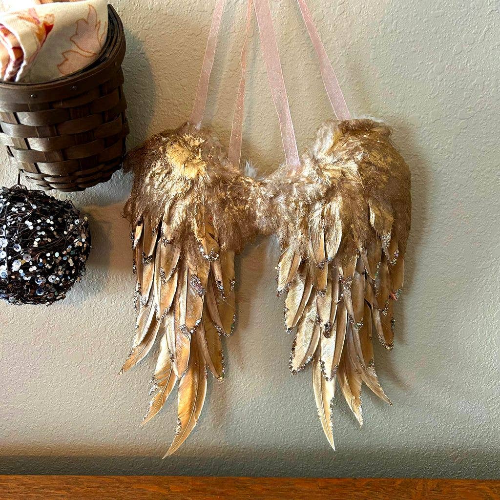 Metallic Feather Angel Wing Ornament Zucker Feather Products