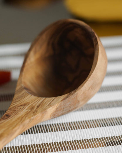 Handcrafted Olive Wood Ladle Dallas olive oil company