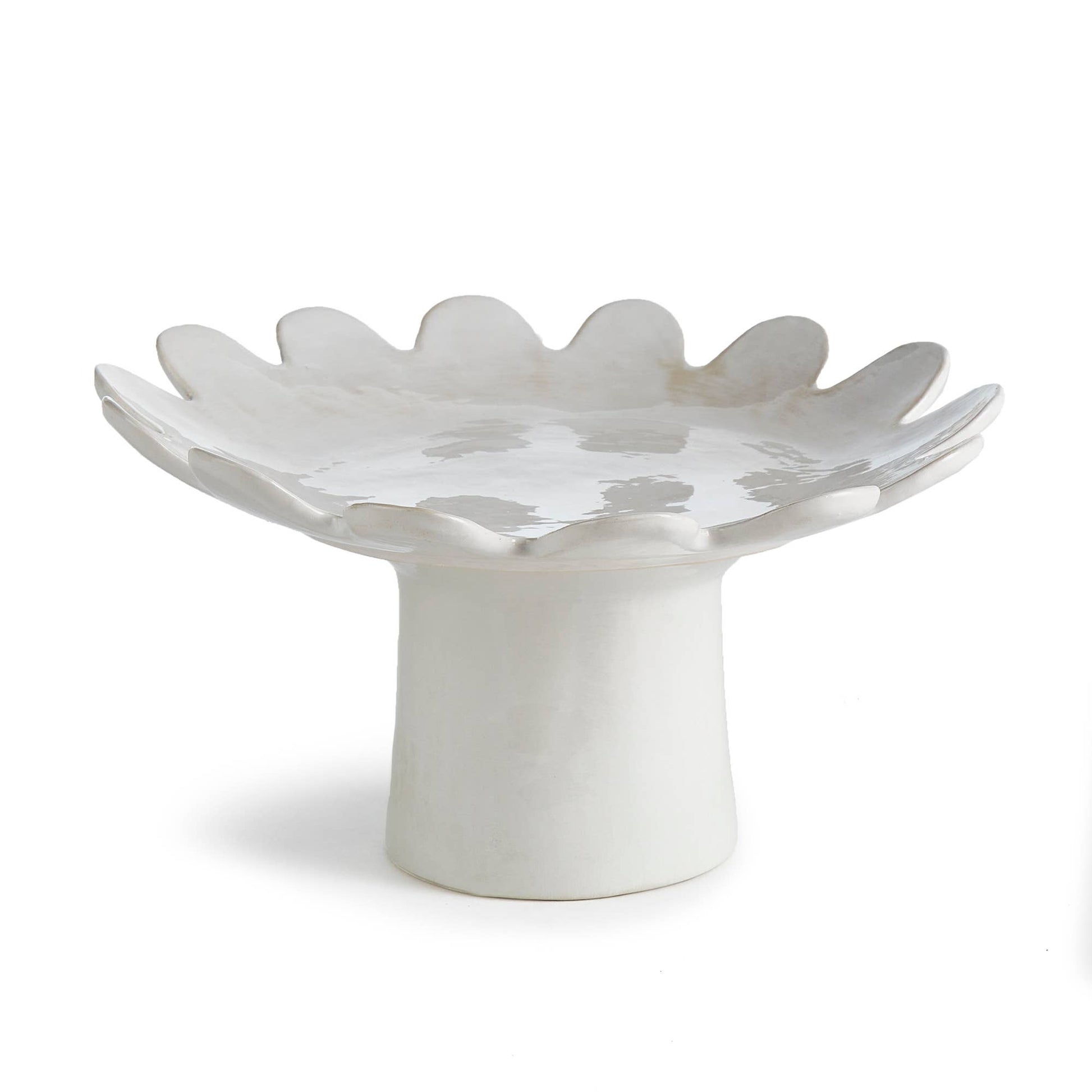 Maddie Pedestal Tray, White Napa Home & Garden