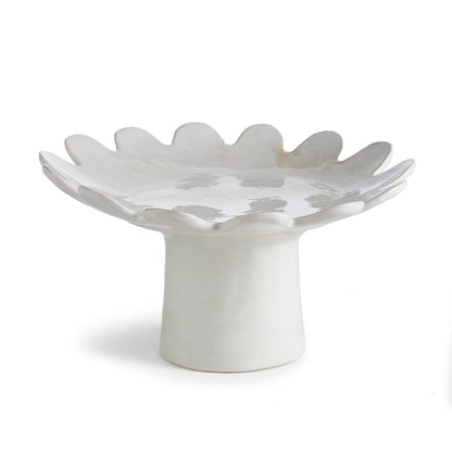 Maddie Pedestal Tray, White Napa Home & Garden