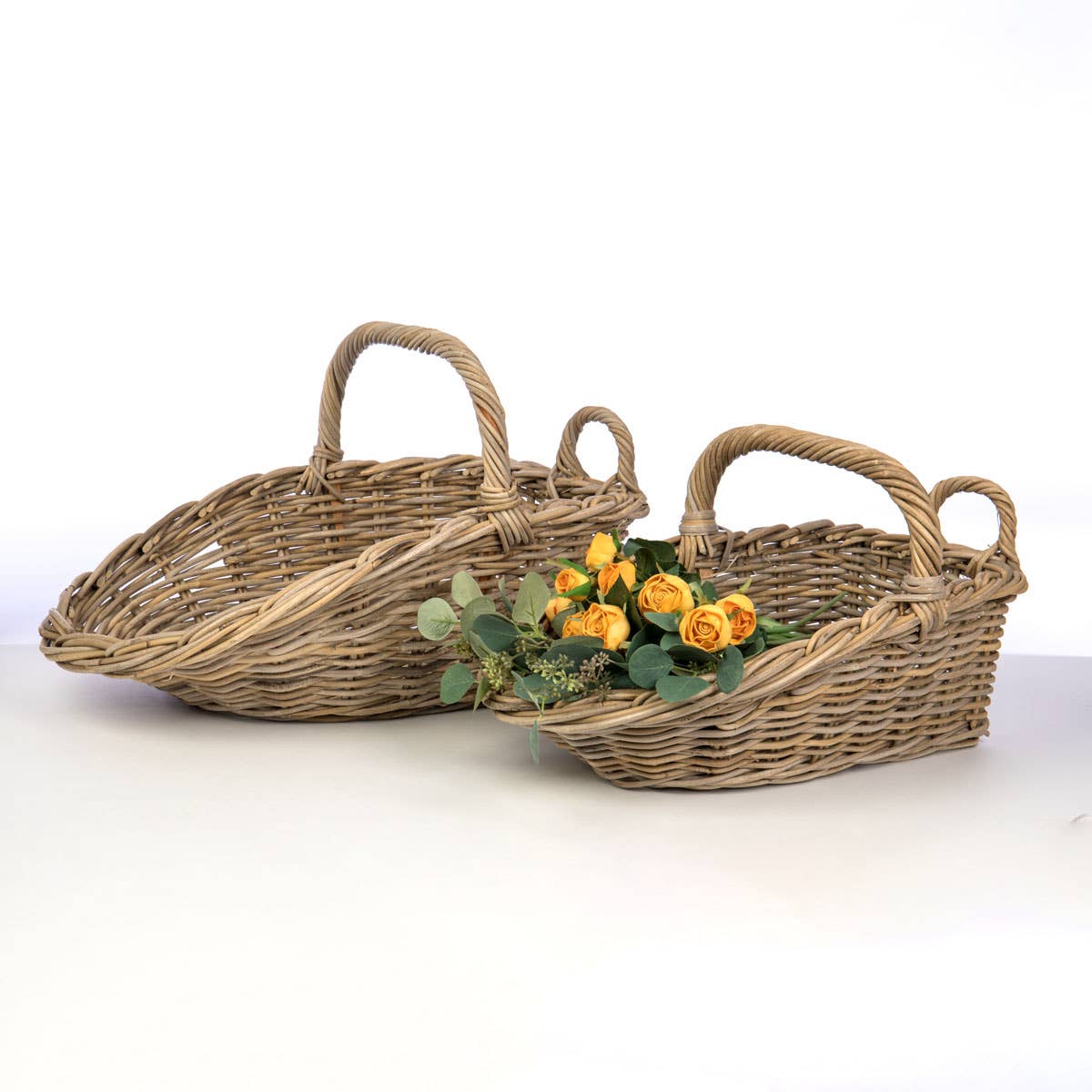 S/2 RATTAN SCOOP OH-KUBU GRY Willow Group