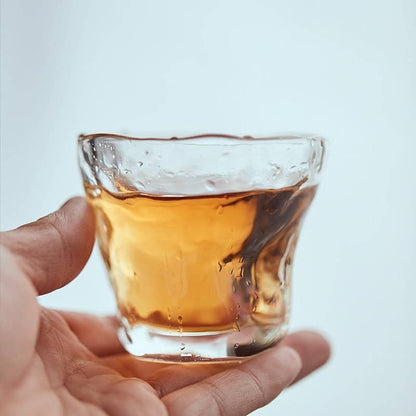 Gohobi Handmade Wabi Sabi Glass Tea Cup Gohobi （We cover U.S. import duties）