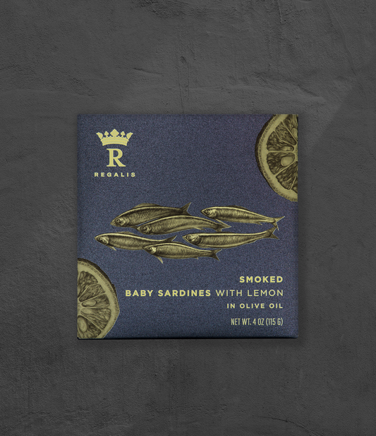 Regalis Conservas, Smoked Petit Sardines w/ Lemon Regalis Foods
