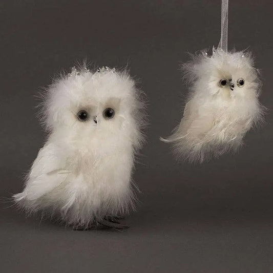 White Owl Christmas Ornament Zucker Feather Products
