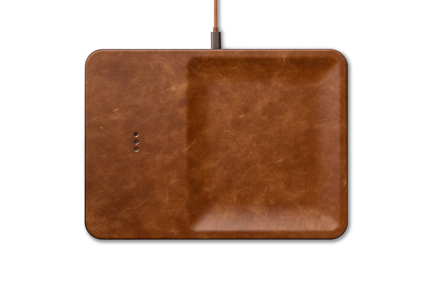 CATCH:3 - Classics Leather Wireless Charger with Valet Tray: Black