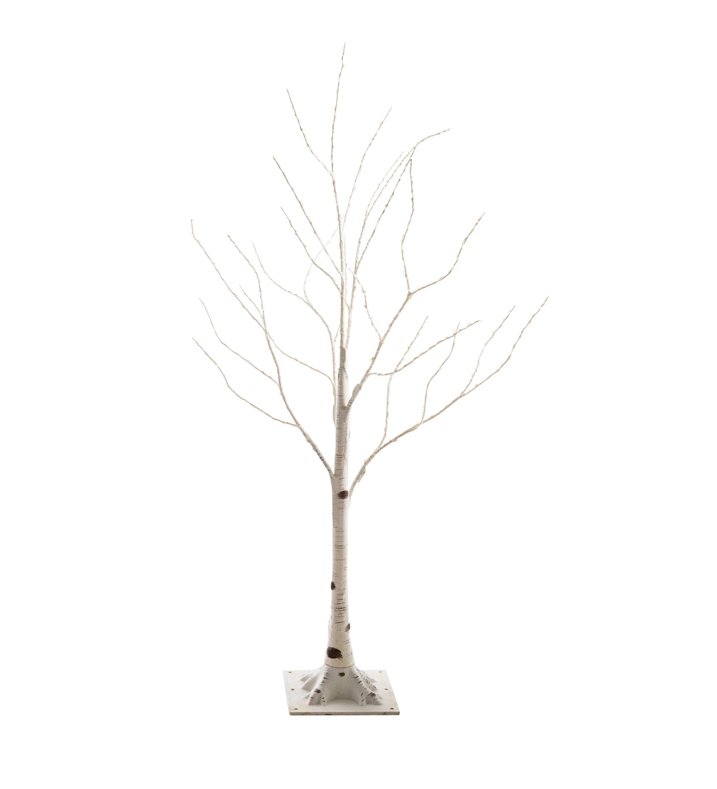 4'H Birch Tree with 112 White and Multicolor Lights
