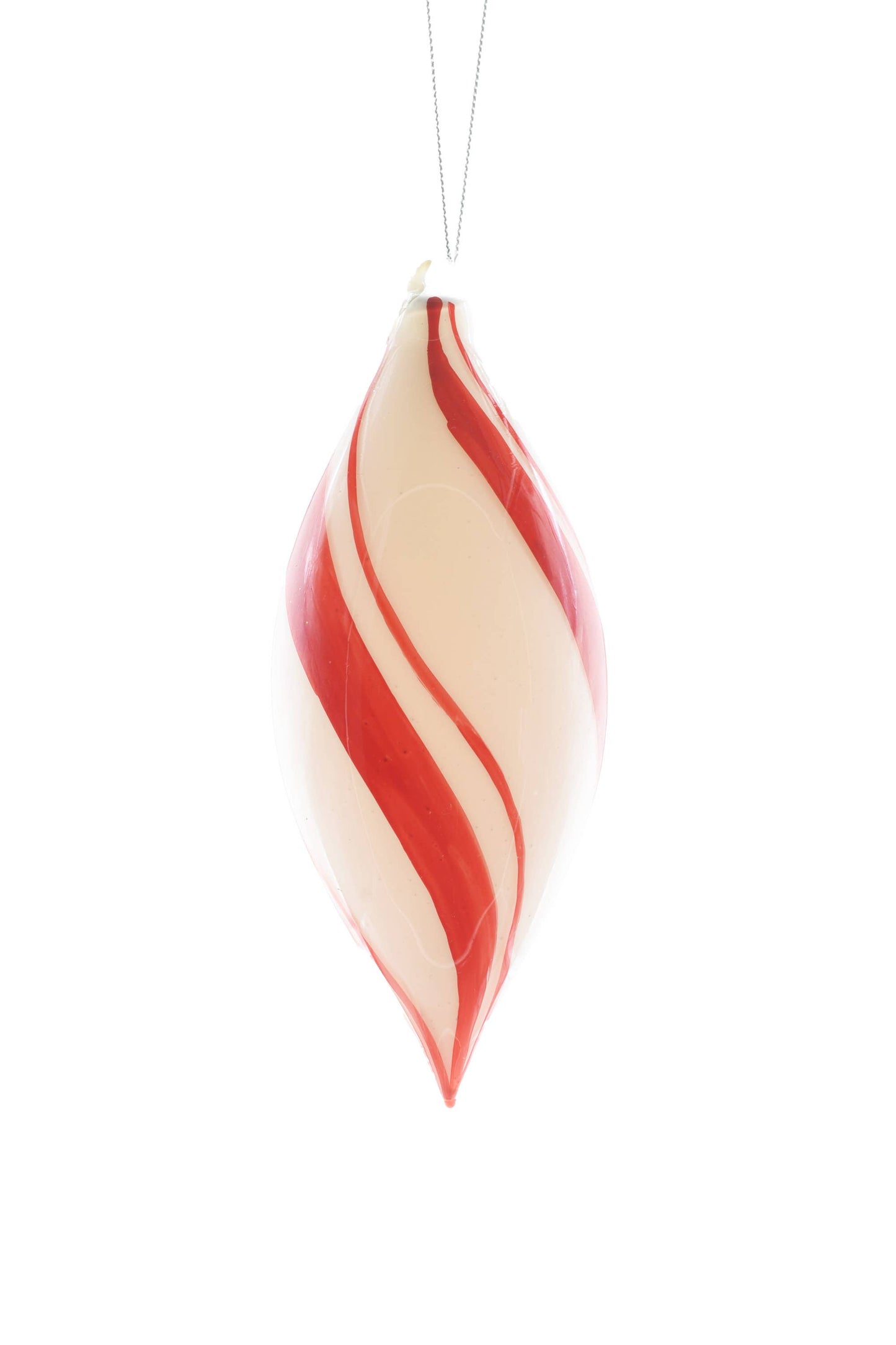 NEW - White Hanging Candy Cane Finial Ornament