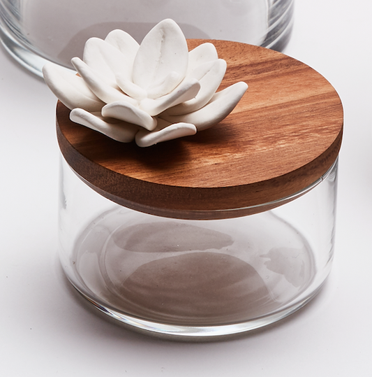 Lotus Wood, Porcelain + Glass Diffuser Box- Small