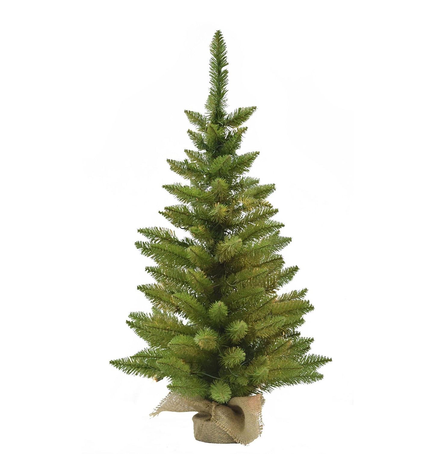 3' Green Tabletop Tree with Burlap Wrapped Base, 105 Tips