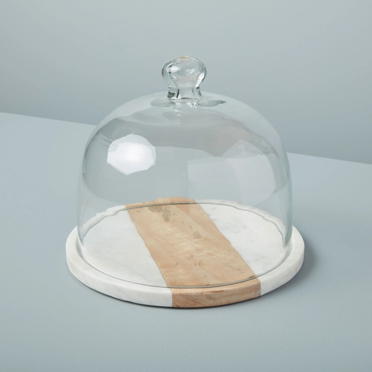 Marble and Wood Glass Cloche