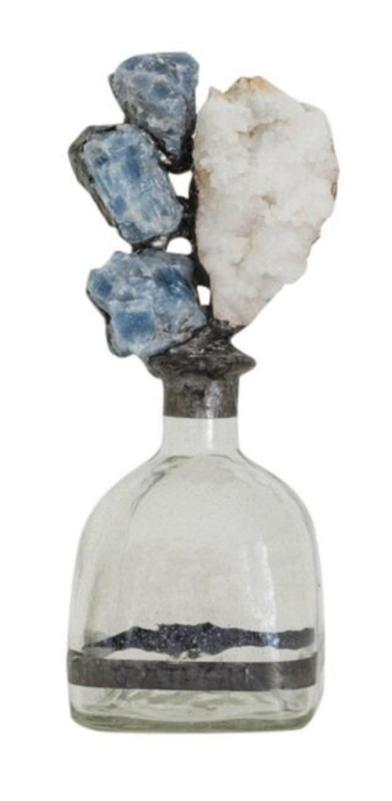 Blue Calcite Geode Bottle