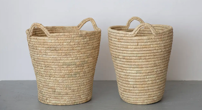 Palm Leaf Oval Laundry Basket