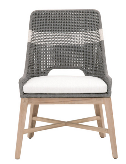 Tapestry Outdoor Dining Chair- Dove Gray and White