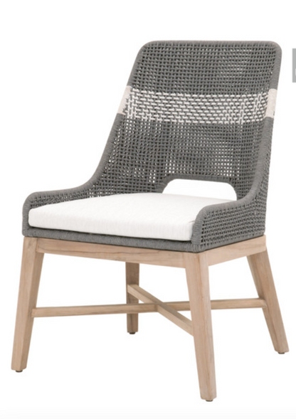 Tapestry Outdoor Dining Chair- Dove Gray and White