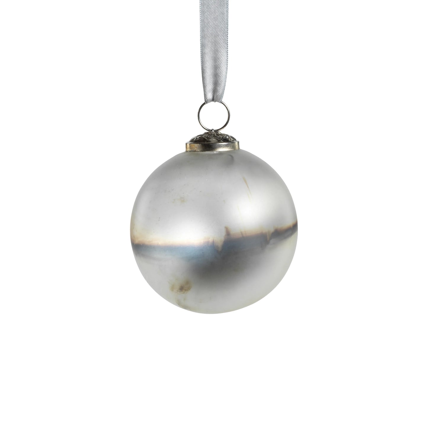 Ombre Glass Ornament Matt Silver Large