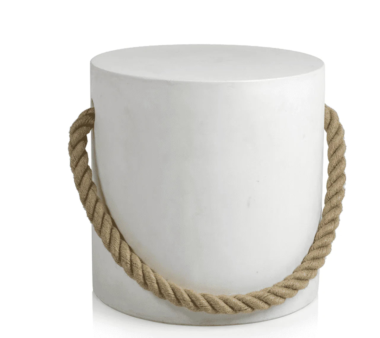 Marina Concrete Stool with Rope Accent Black + White