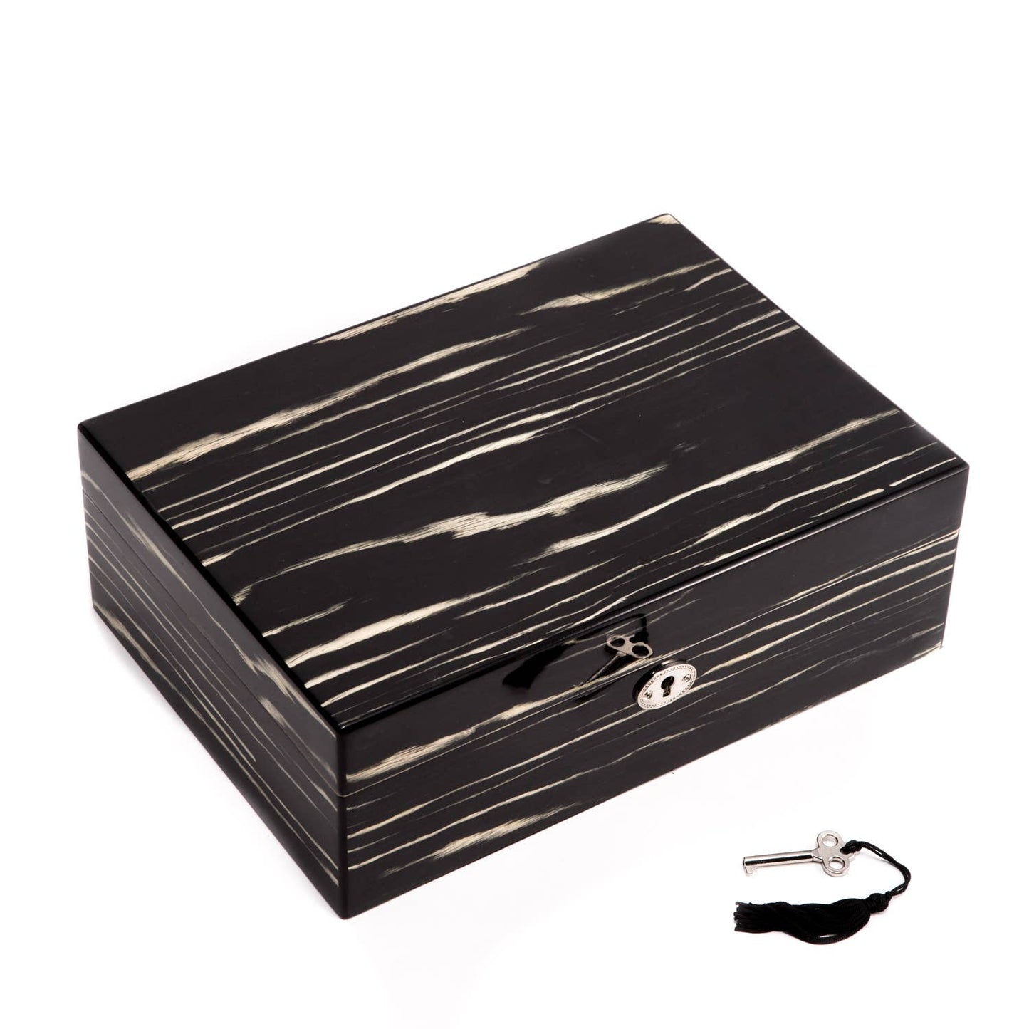 Lacquered Ebony Wood Jewelry Box